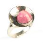 Stříbrný prsten s růžovým kamenem - autor From
